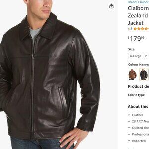 Mens Claiborne Leather Jacket